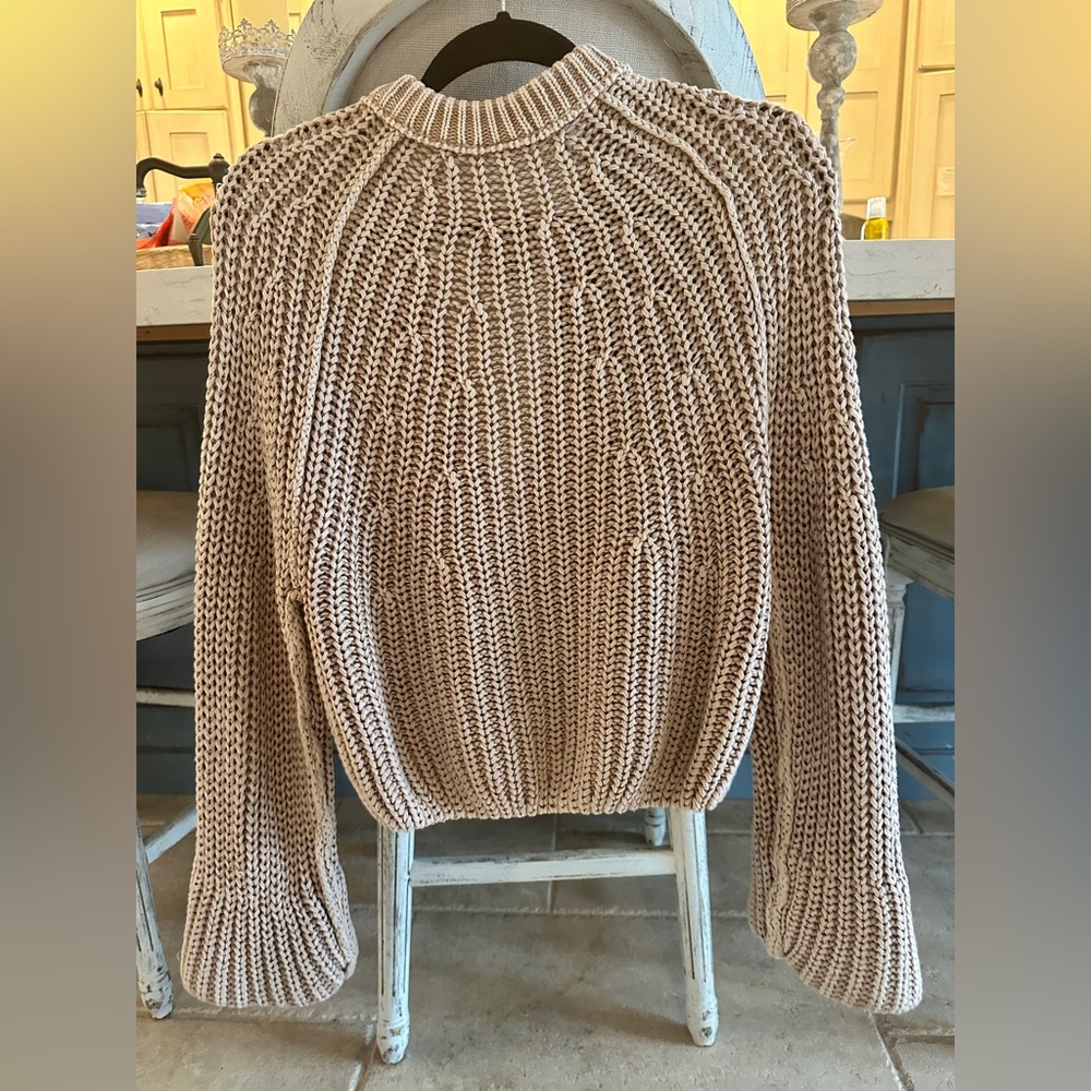 NWT Free People Cozy Sweet Nothing Tan Button-Up Cardigan Sweater Size Small - Picture 6 of 8